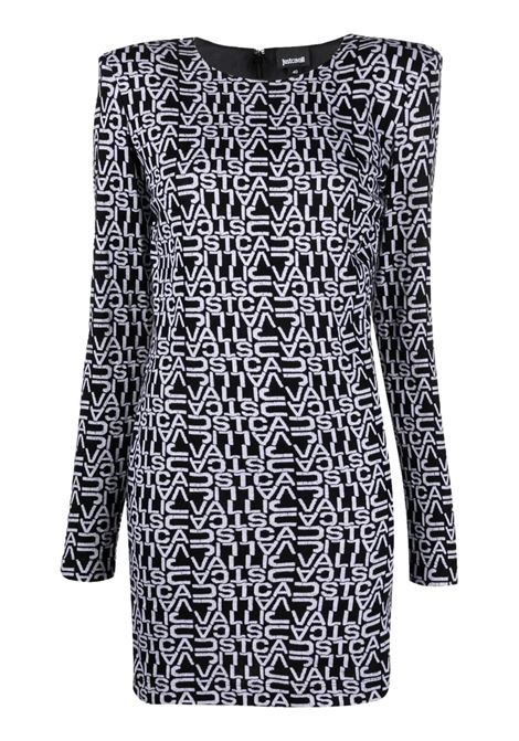 Just Cavalli logo-jacquard padded-shoulder dress JUST CAVALLI | dress | S04CT1266 N21661900